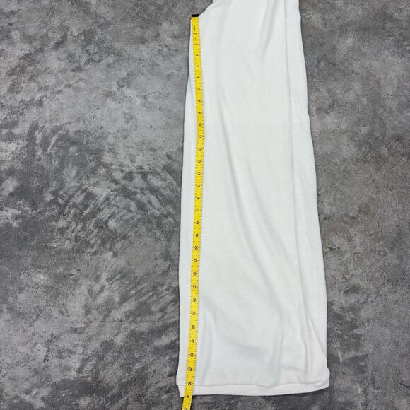 Out From Under Urban Outfitters Cream Soft Wide Leg Pants Fold Over Waist Bow S? - Picture 10 of 10